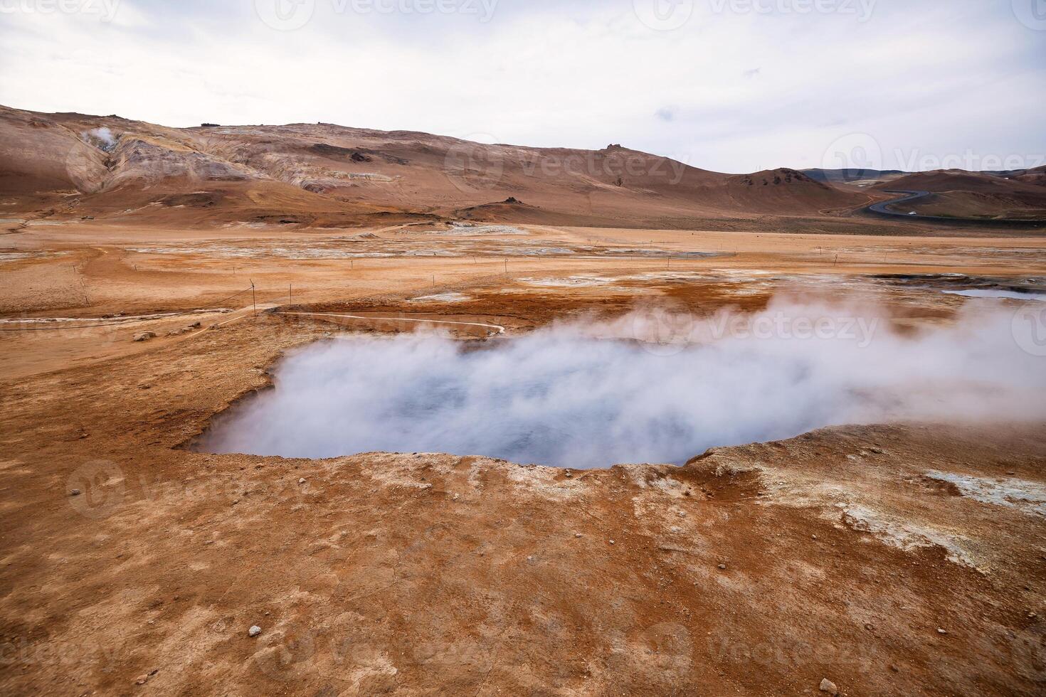 Hverir geothermal area in the north of Iceland near Lake Myvatn photo