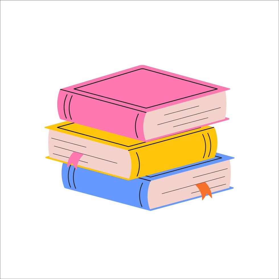 Vivid illustration of books stacked in a pile. Ideal for showcasing educational themes and literary designs vector