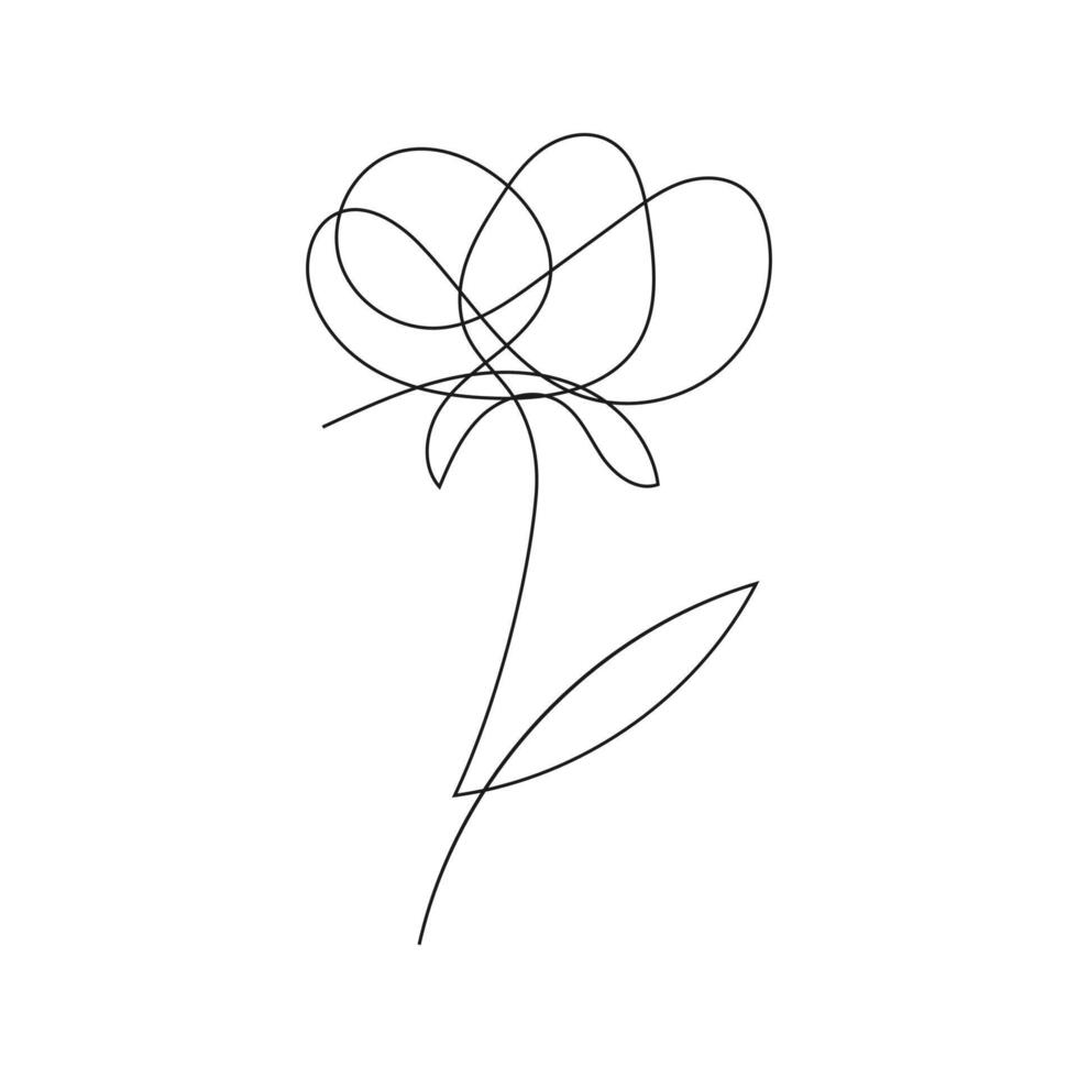 One line art style flower. Minimalist illustration perfect for modern designs and elegant decor. vector