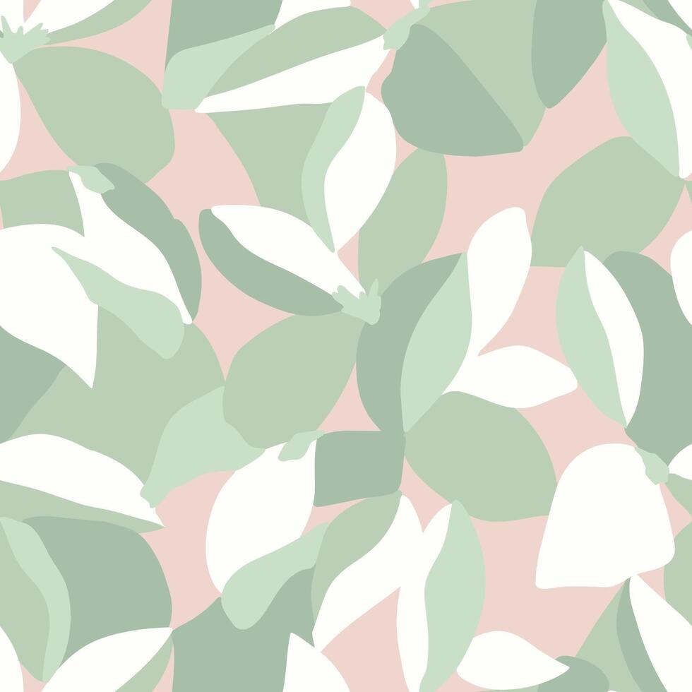 abstract contemporary modern leaf layered motif illustration seamless repeat pattern vector