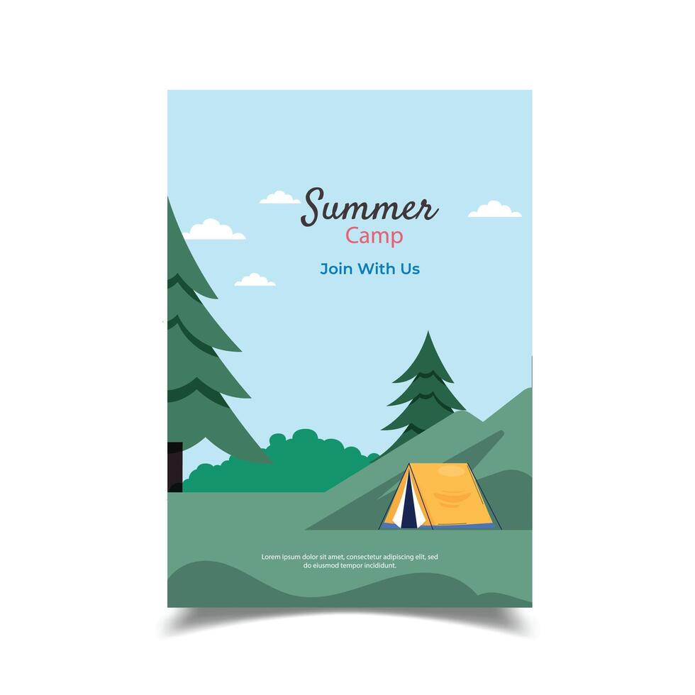 Summer Camp Adventure Flyer Template vector