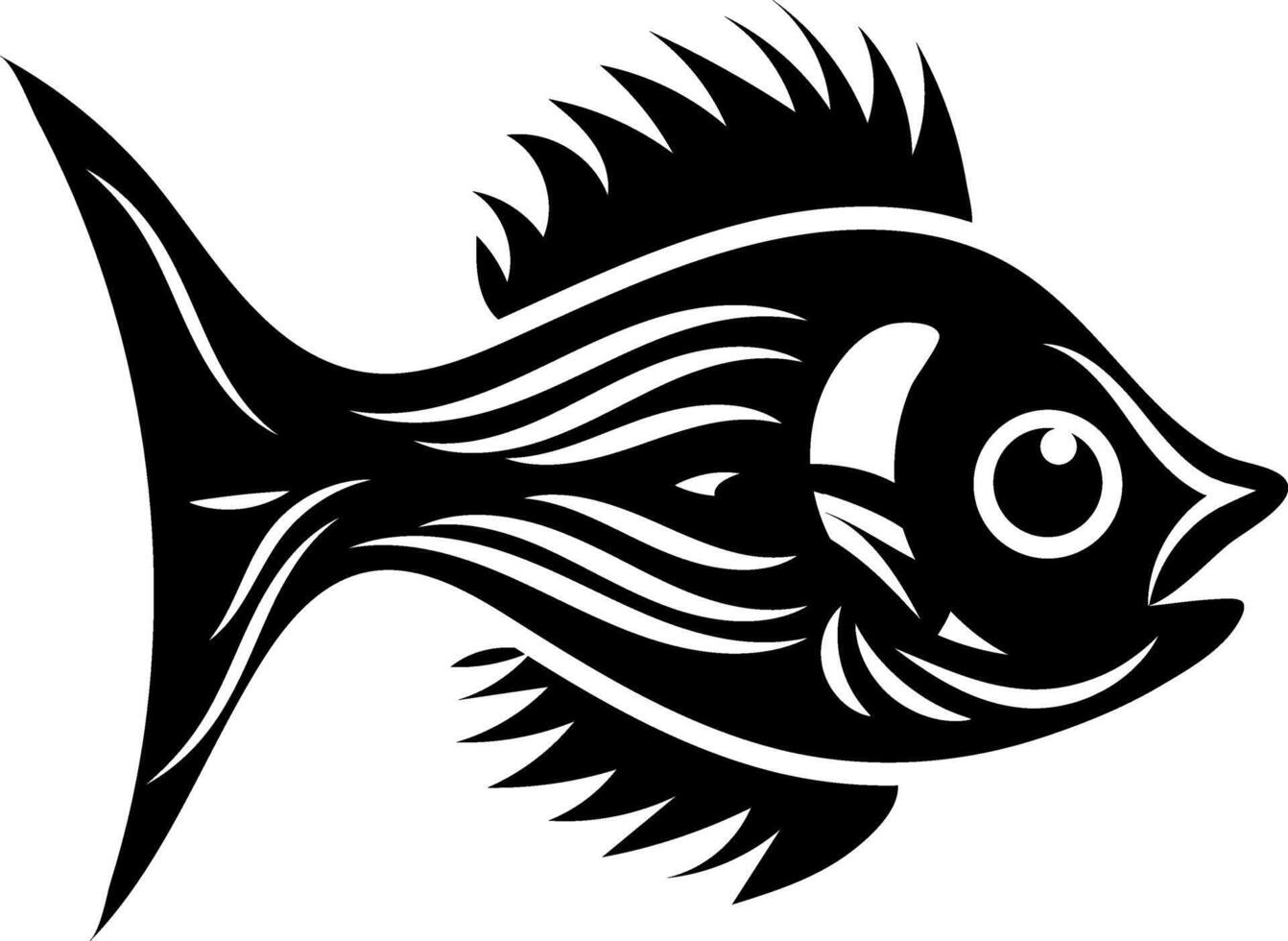 Fish collection silhouette trendy design vector