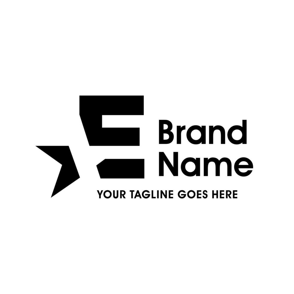Simple and Memorable Initial E Star Logo vector