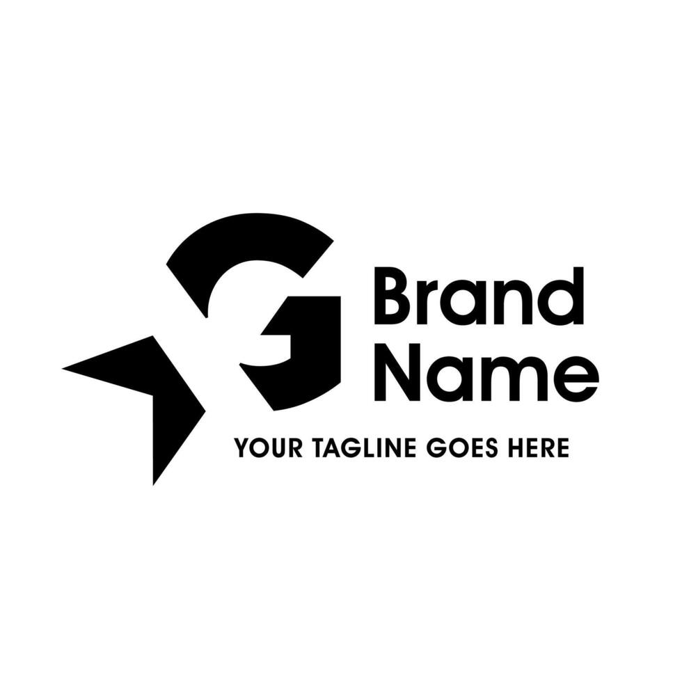 Simple and Memorable Initial G Star Logo vector