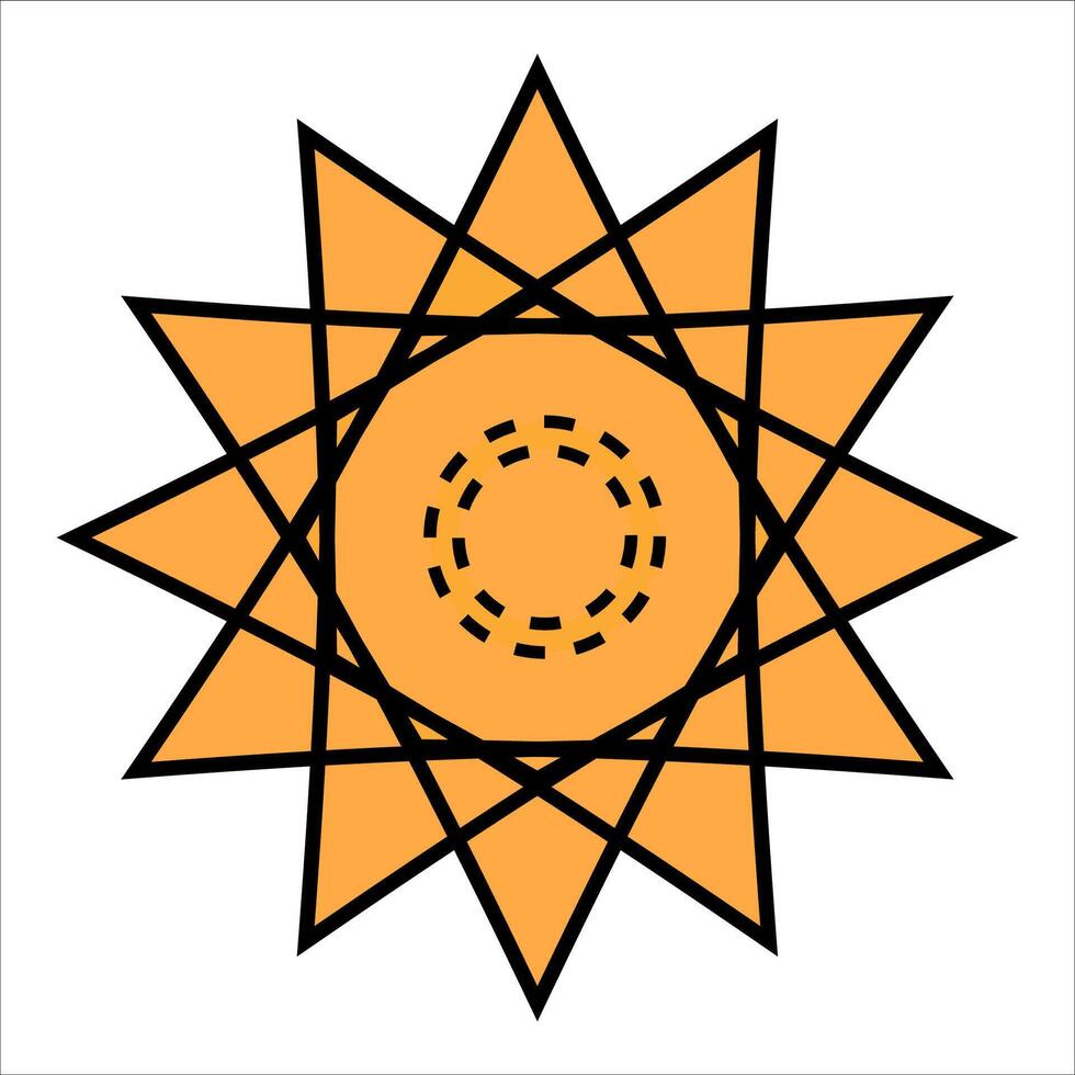 An orange sign with an outline in the style of brutalism vector