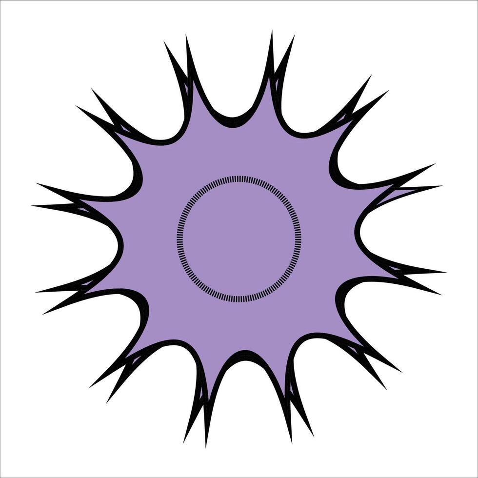 A sign in purple with an outline in the style of brutalism vector