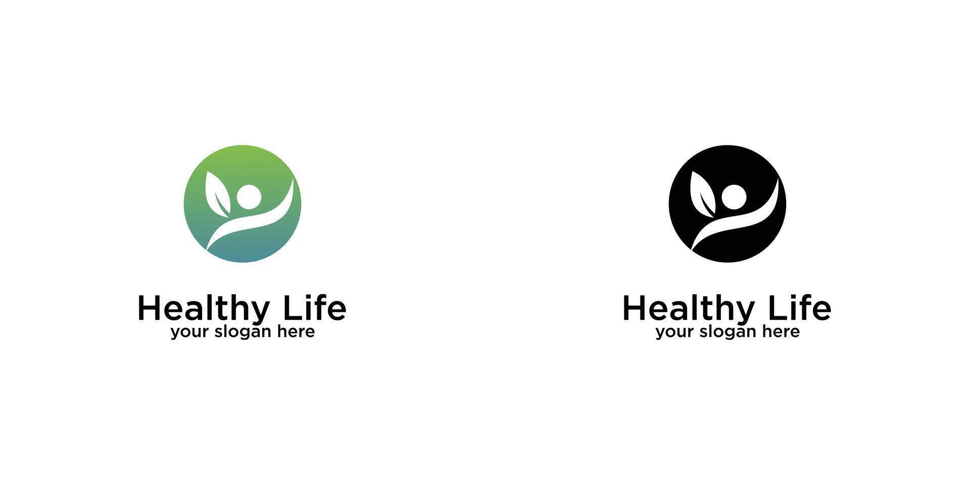 Creative healthy life people logo design with unique concept , premium vector