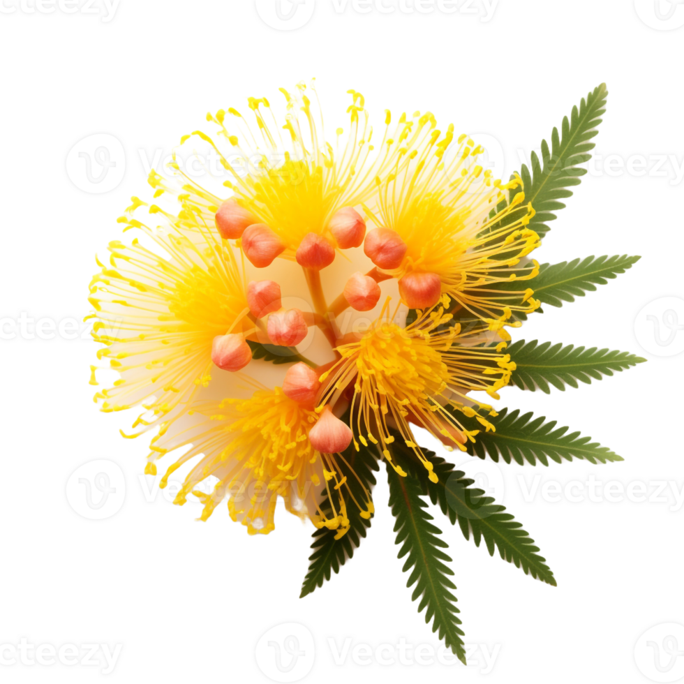 Mimosa flower isolated on transparent background png