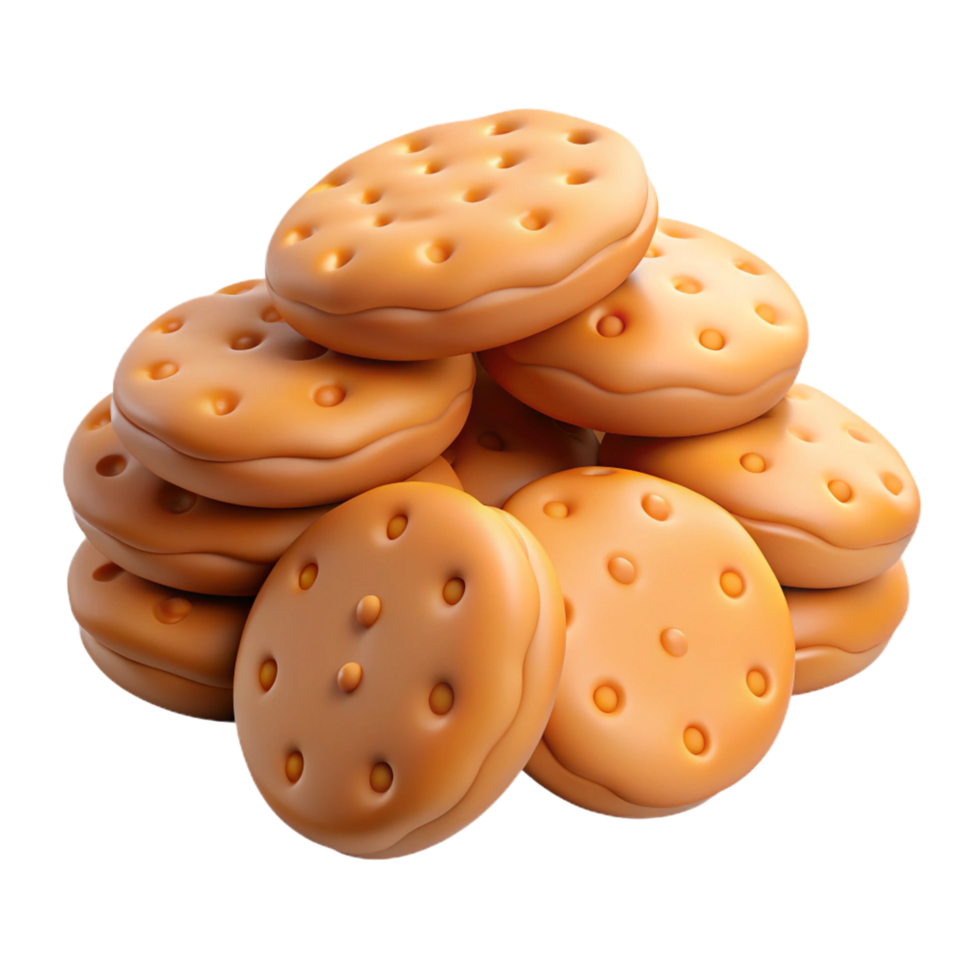 Crispy Heap of Biscuits 3d Asset png