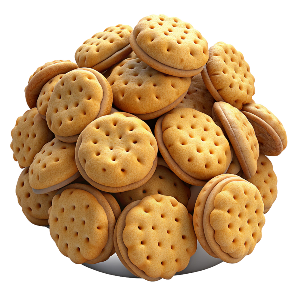 Tempting Heap of Biscuits Snack 3d Object png