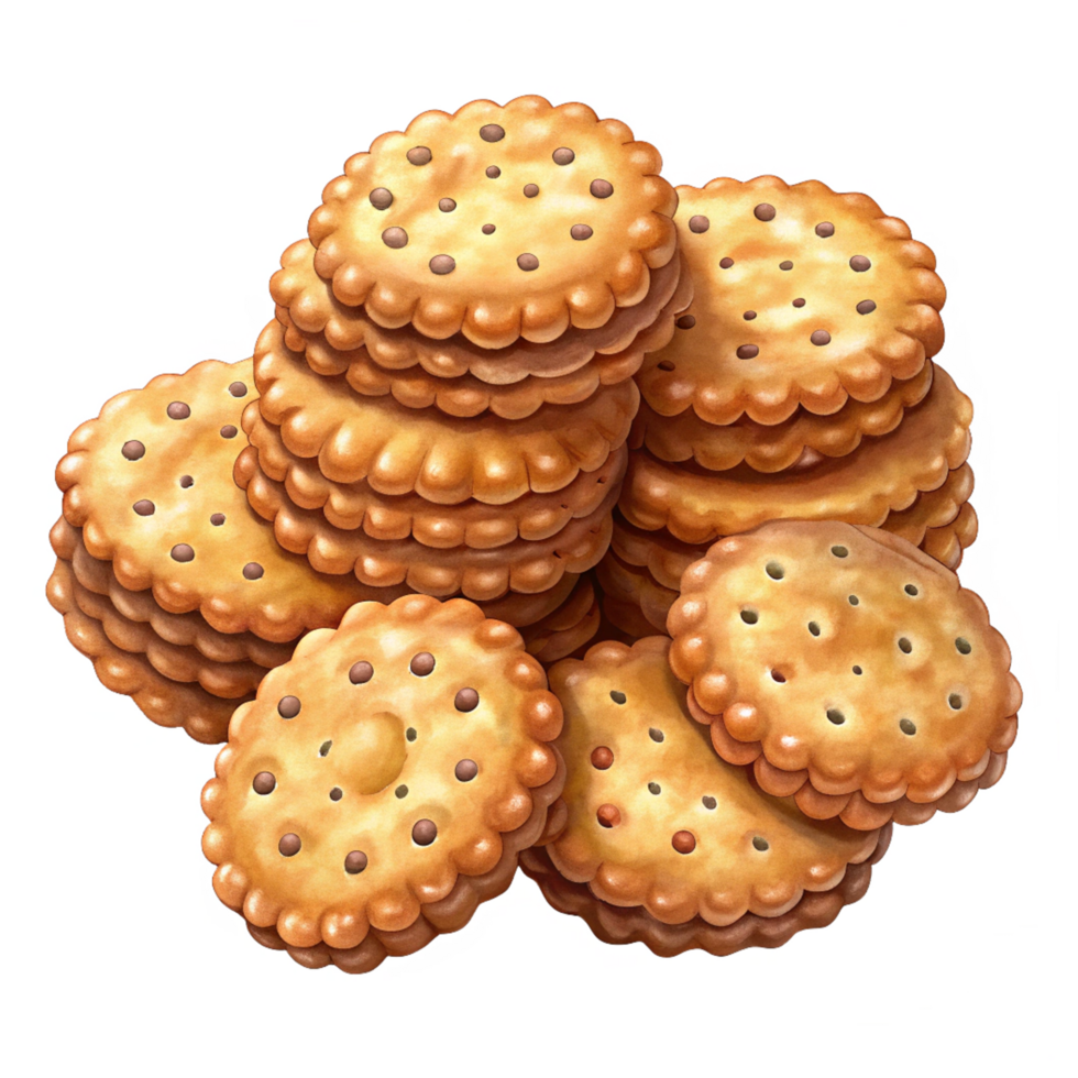 Heap of Biscuits for Snacking 3d Image png