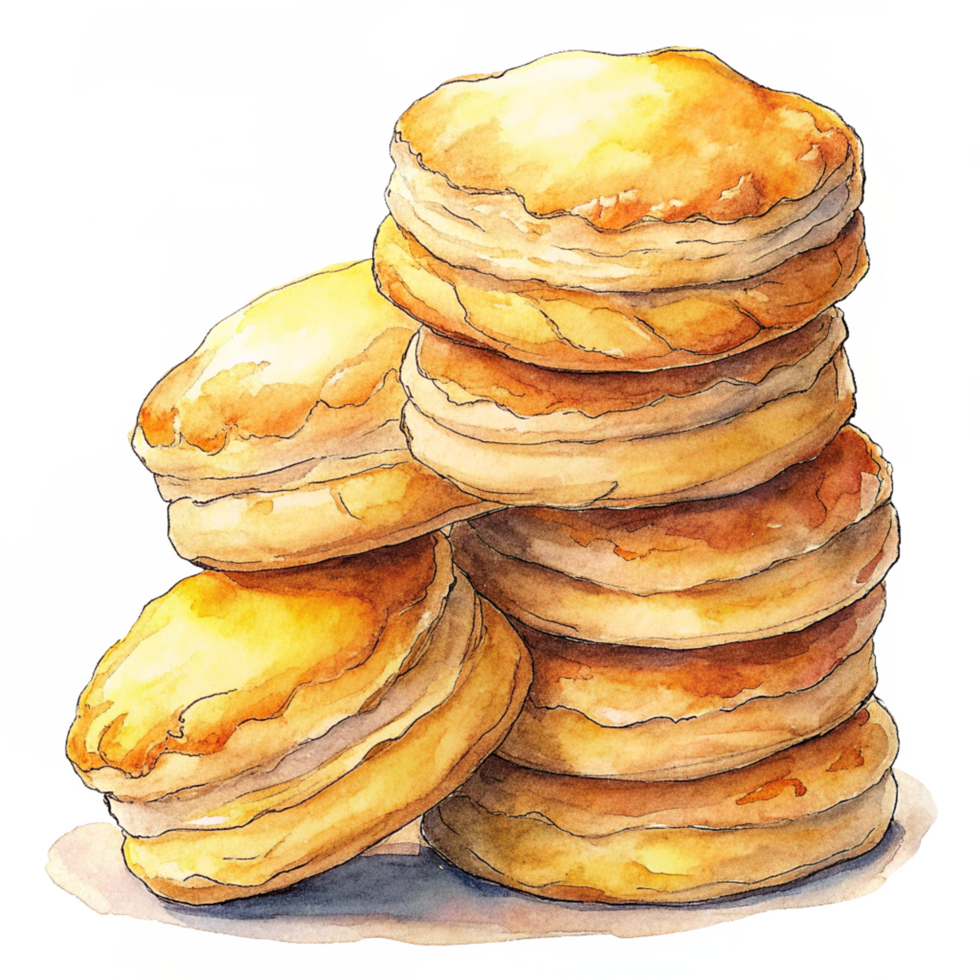Heap of Biscuits on a Plate Hand Drawn Graphic png