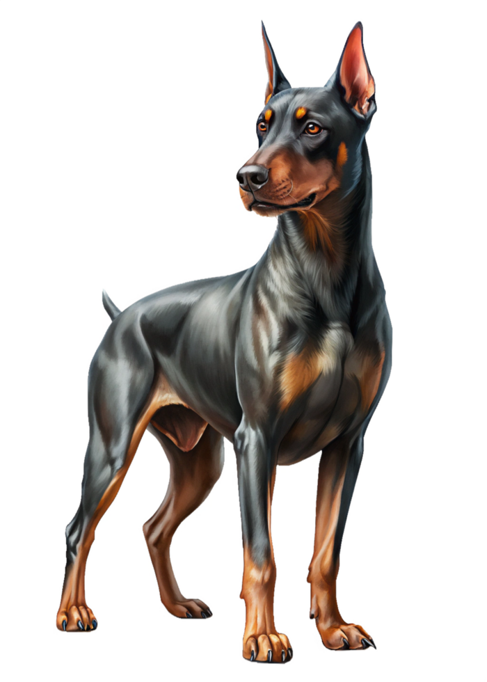 Doberman Dog with a Sense of Duty Animal 3d png
