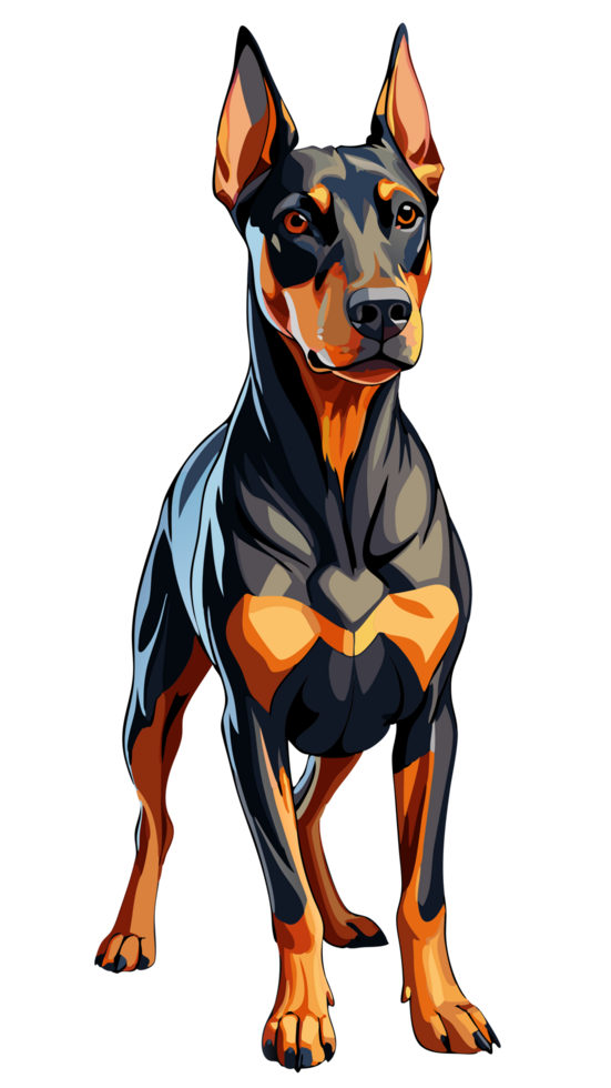 Friendly Doberman Dog Artwork Clip Art png