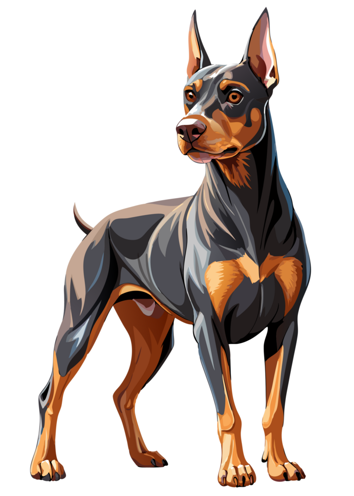 Strong Doberman Dog Artwork Graphic png