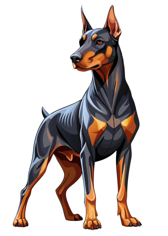 Intelligent Doberman Dog Artwork Image png