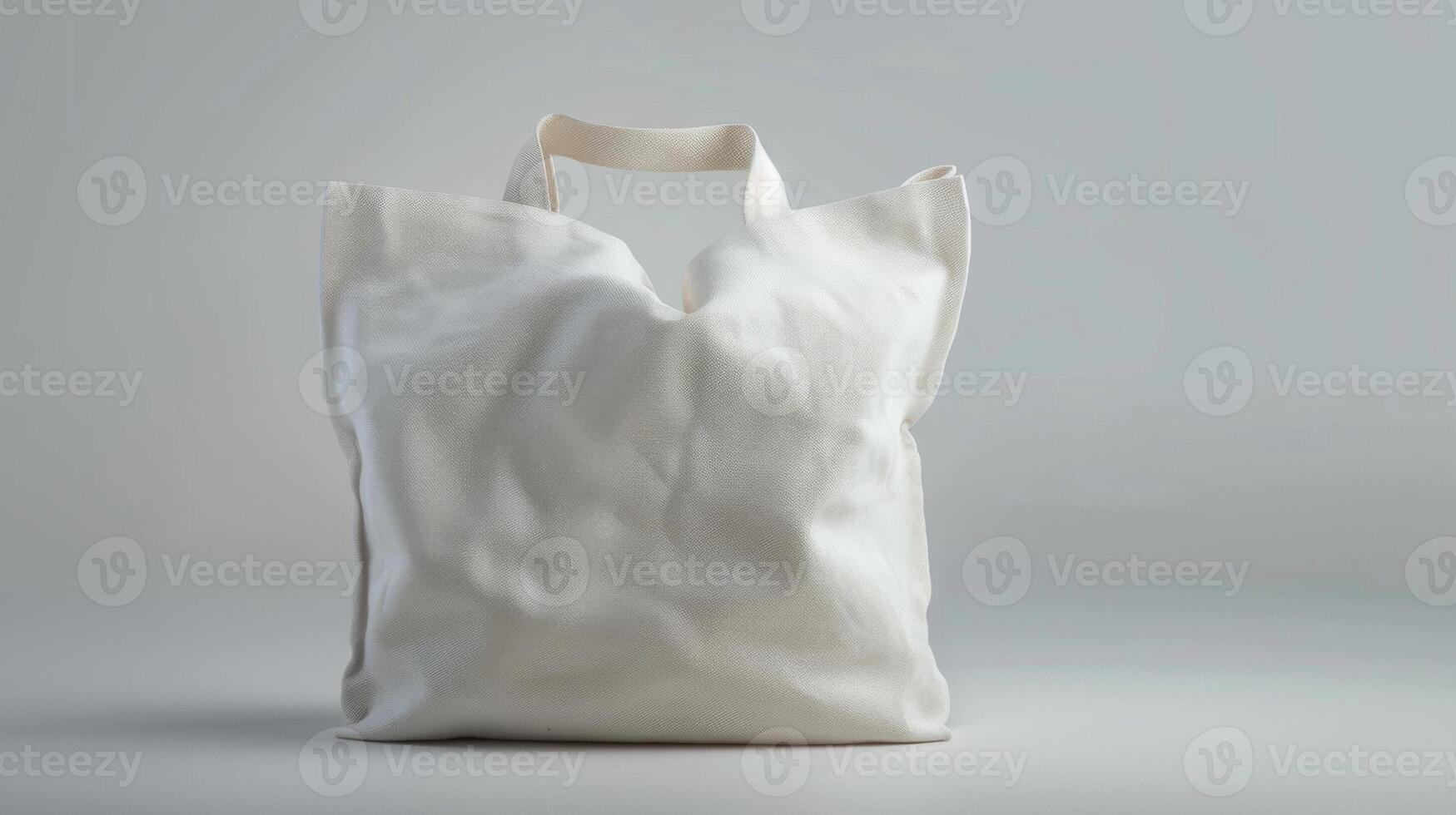 A layout featuring a white cotton textile bag, offering a clean and versatile. AI Created. photo