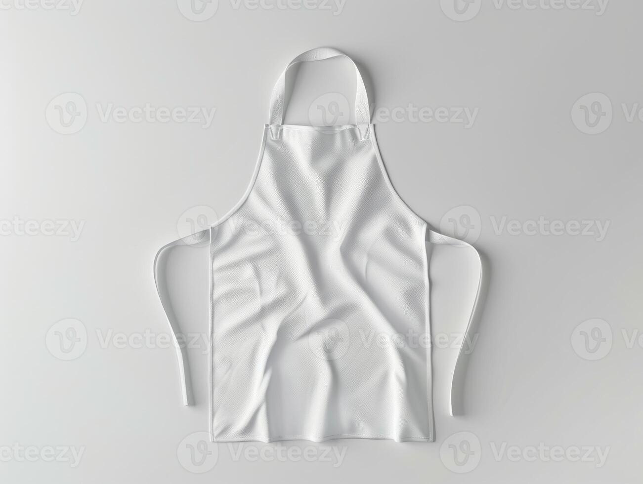 White apron mockup for designer template. photo