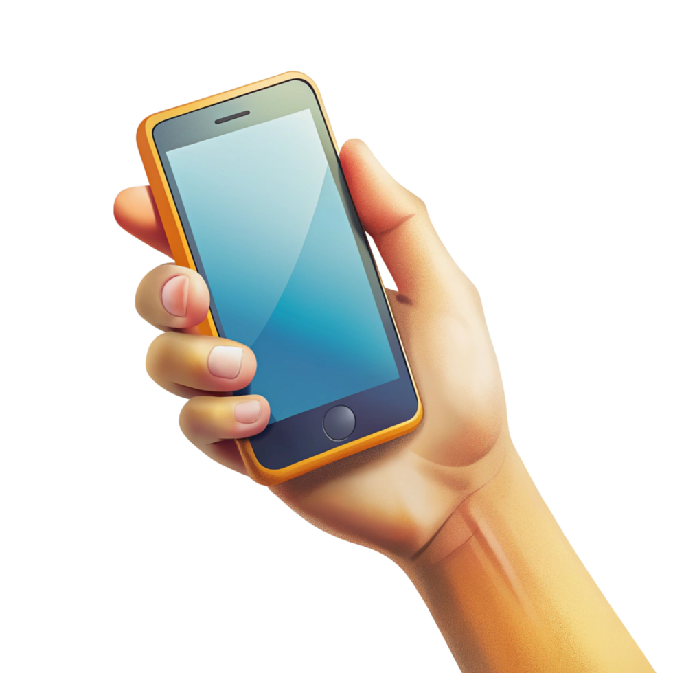 Instant Communication Hand with Phone Illustration Clip Art png