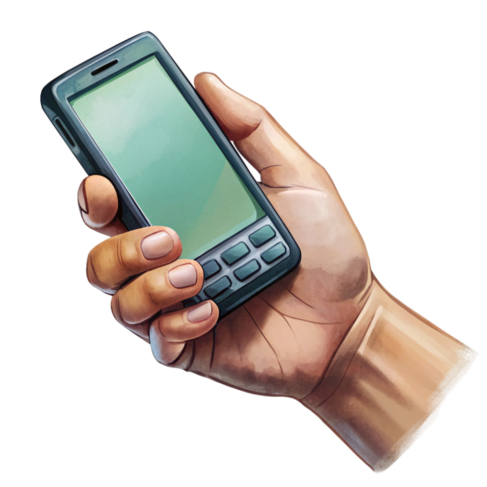 Hand and Mobile Phone for Connectivity Illustration Illustration png
