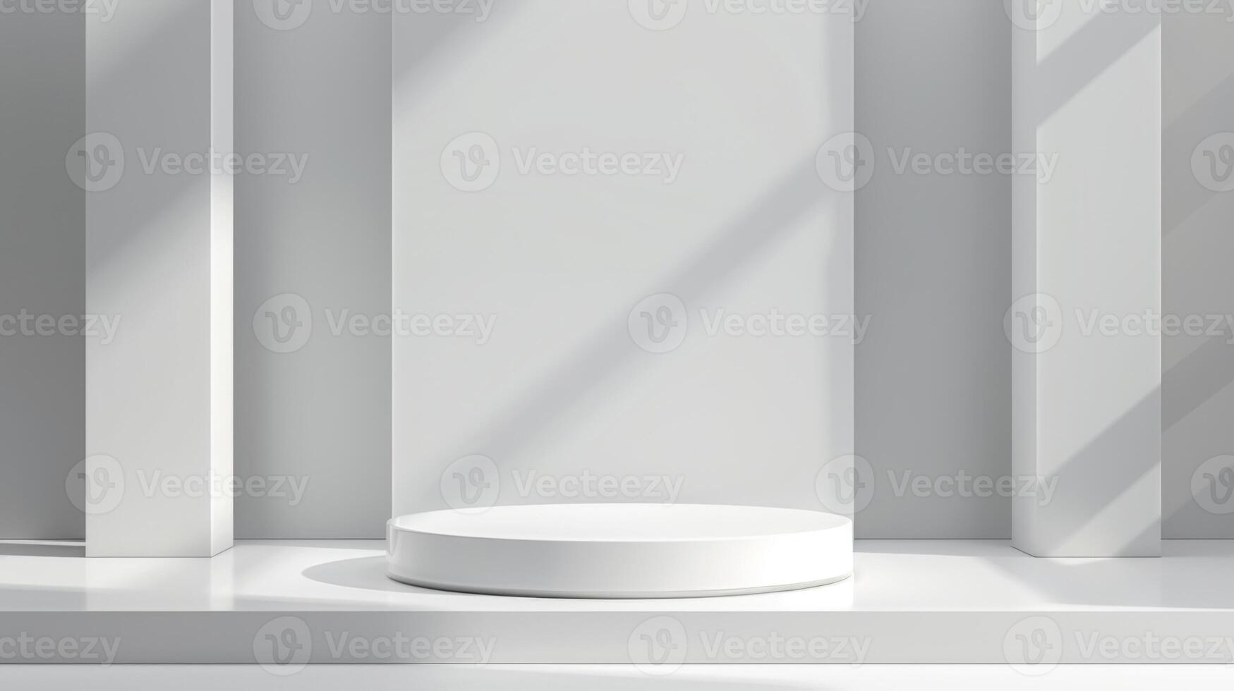 White Podium, Minimal Abstract Background, Modern Web Award Stage, AI Created photo
