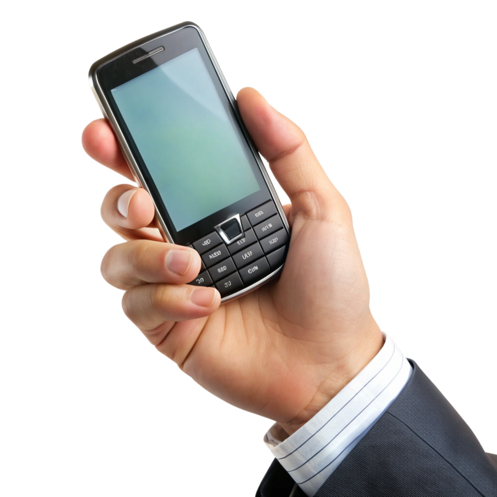 Hand Using Mobile Phone for Chat Concept png