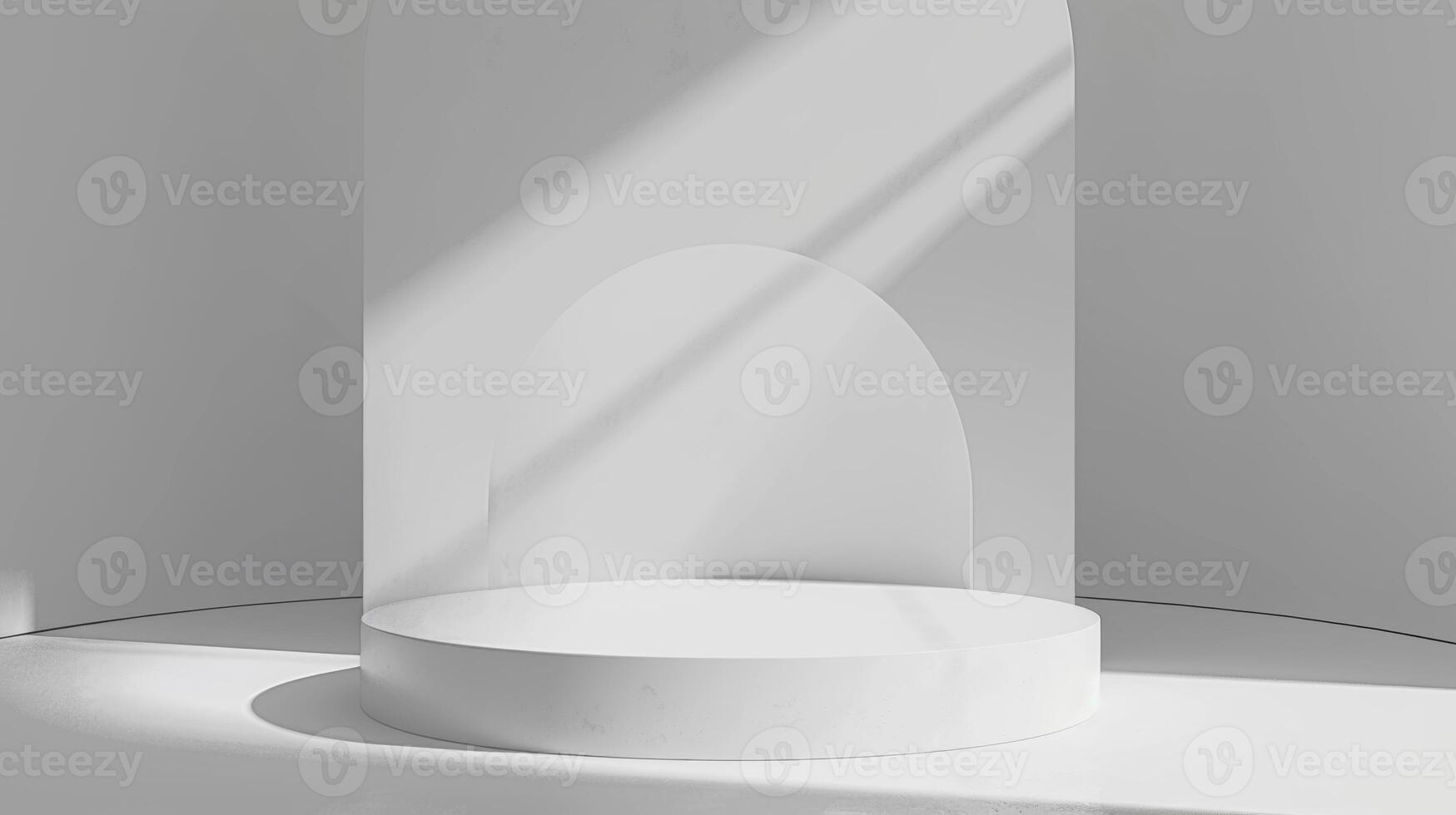 White podium with minimal abstract background for modern website award ceremony. photo