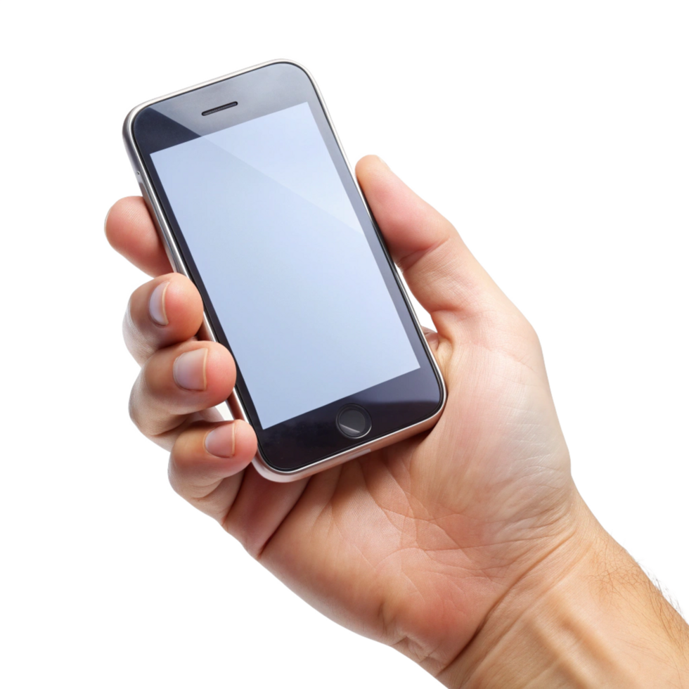 Hand Holding Smartphone with Apps Graphic png