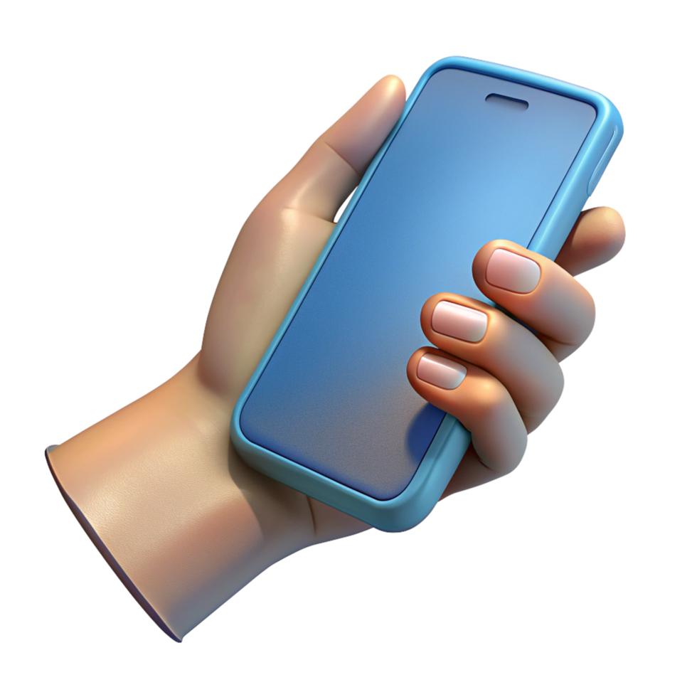 Mobile Phone in a Firm Grip Device Illustration png