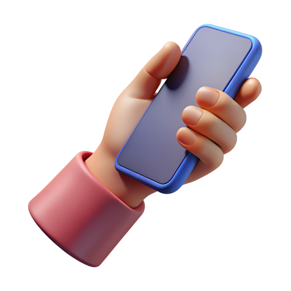 Holding Technology Hand and Mobile Phone 3d Graphic png
