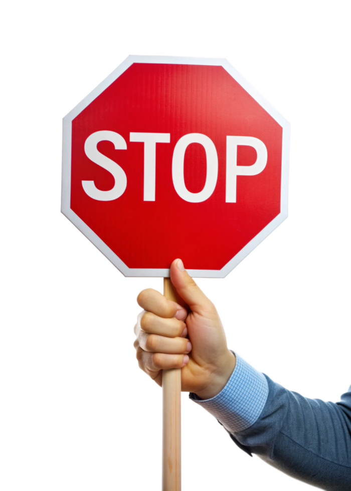 Stop and Go Hand Holding a Sign Render png