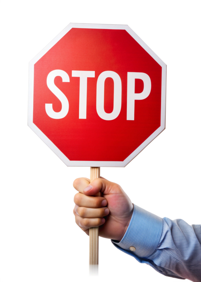 Signal to Stop Hand and Stop Sign Asset png
