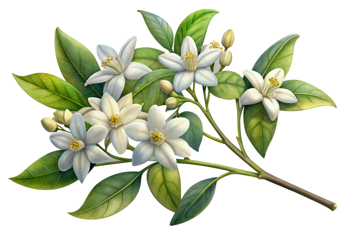 Jasmine Flower Branch Allure 3d Illustration png
