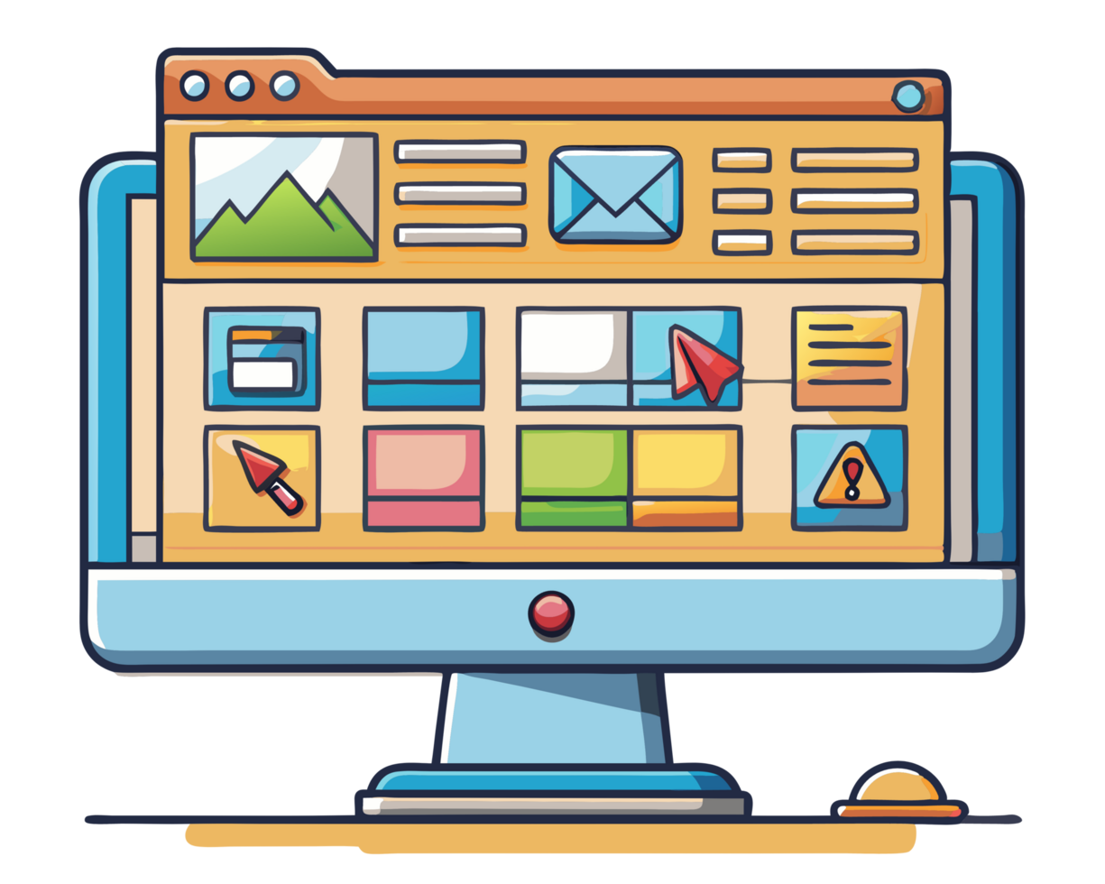 Modern Technology Workspace Cartoon Clip Art png