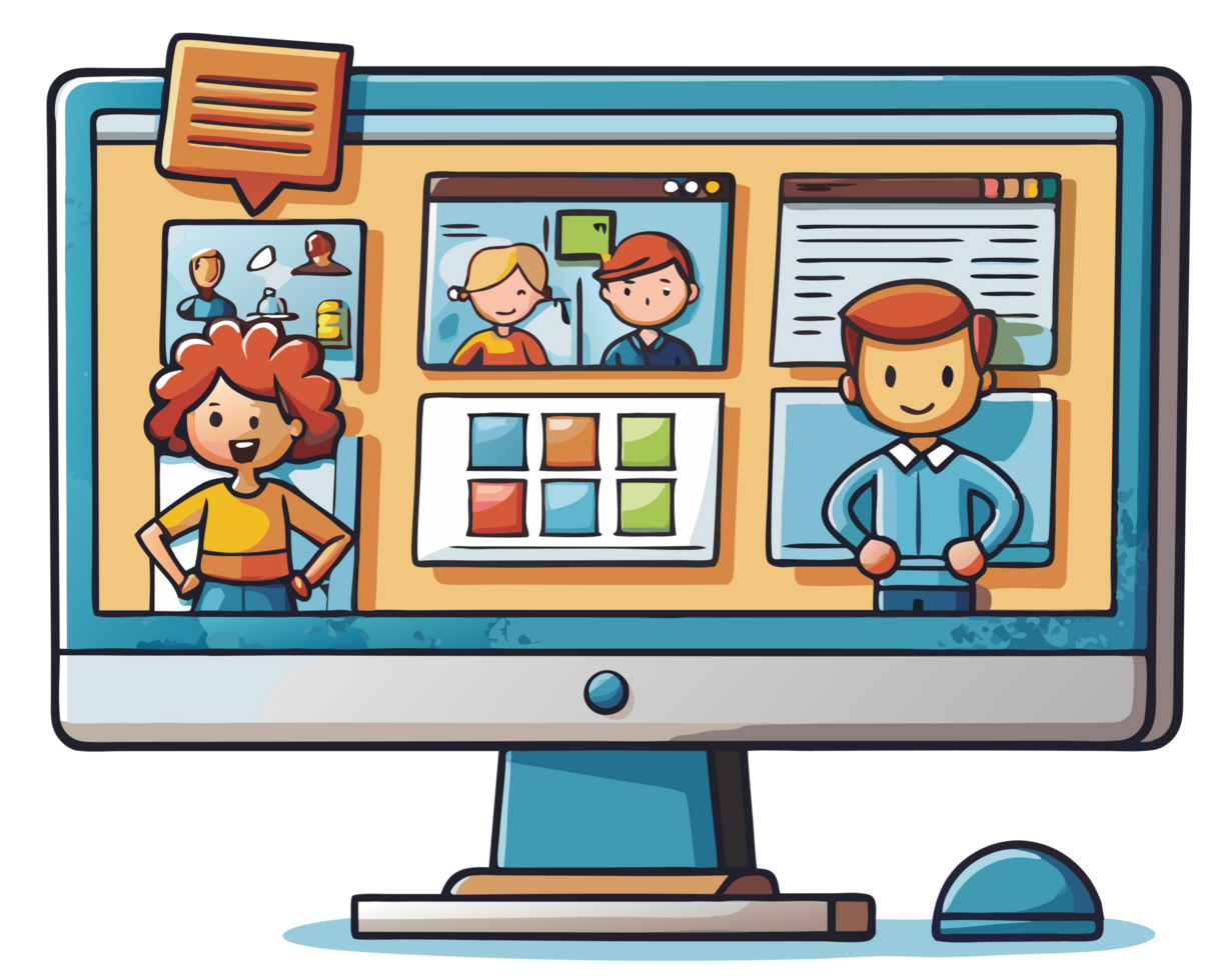 Dynamic Digital Interface Cartoon Image png