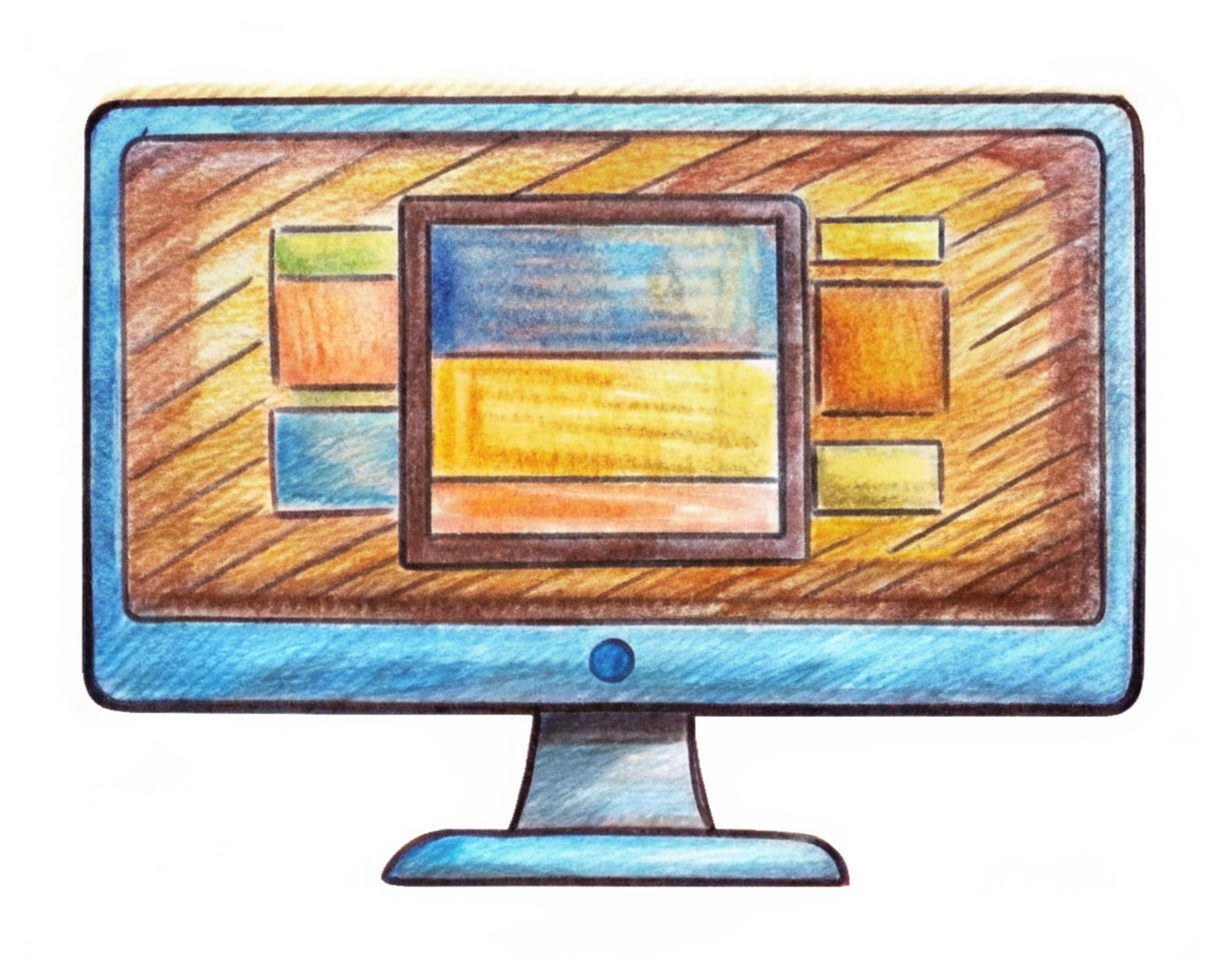 Digital Productivity Concept Hand Drawn Object png