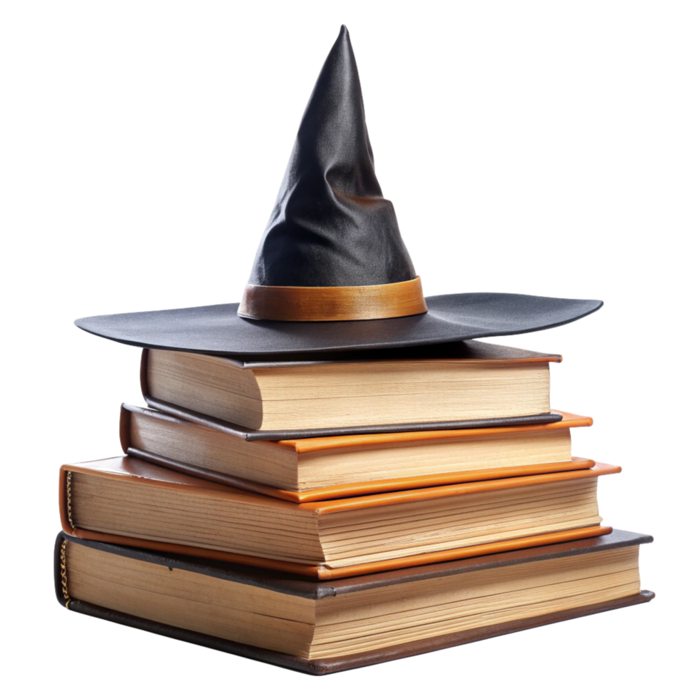 Witch Hat on a Stack of Mystical Books png