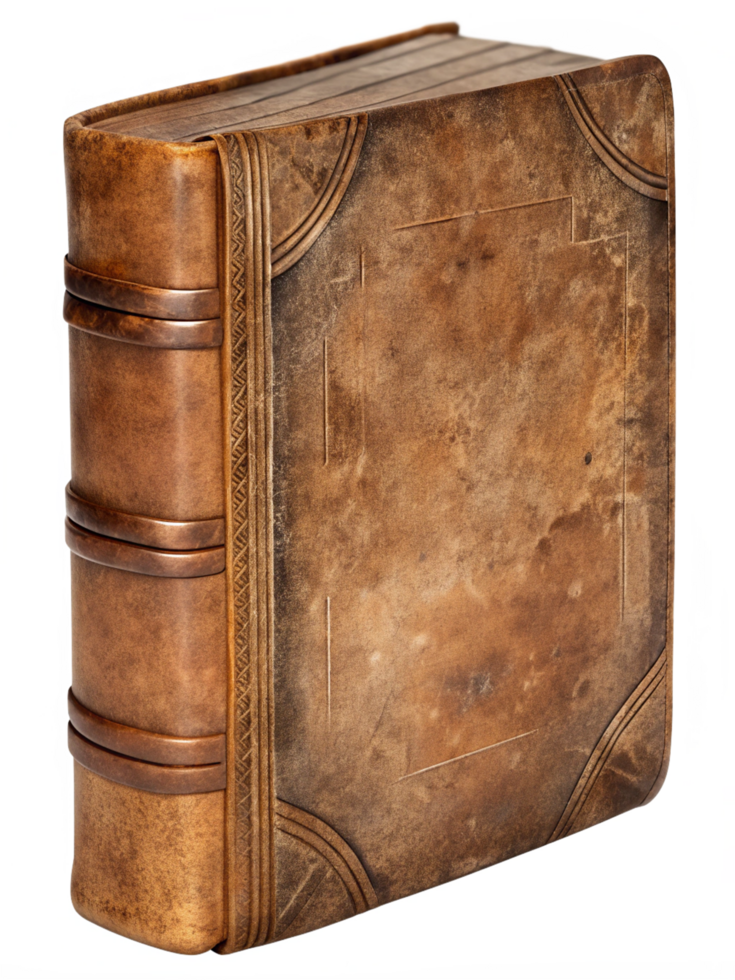 Leather bound Secrets Antique Book Sheet 3d Clip png