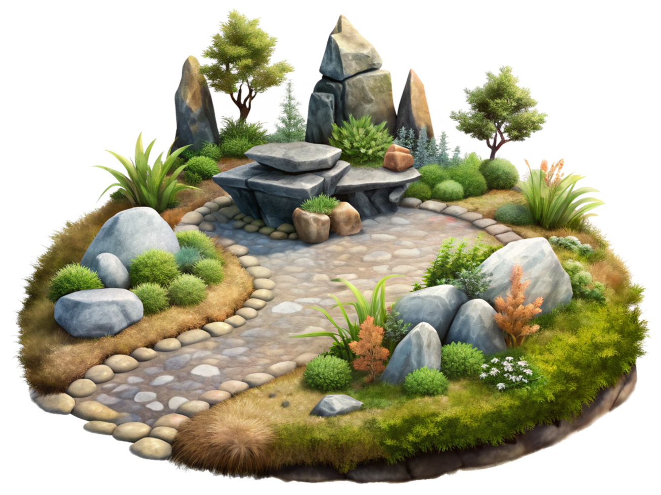 silenzioso serenità roccia giardino png
