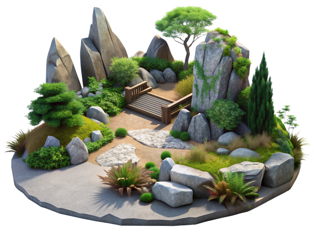 armonia nel il roccia giardino 3d stile png