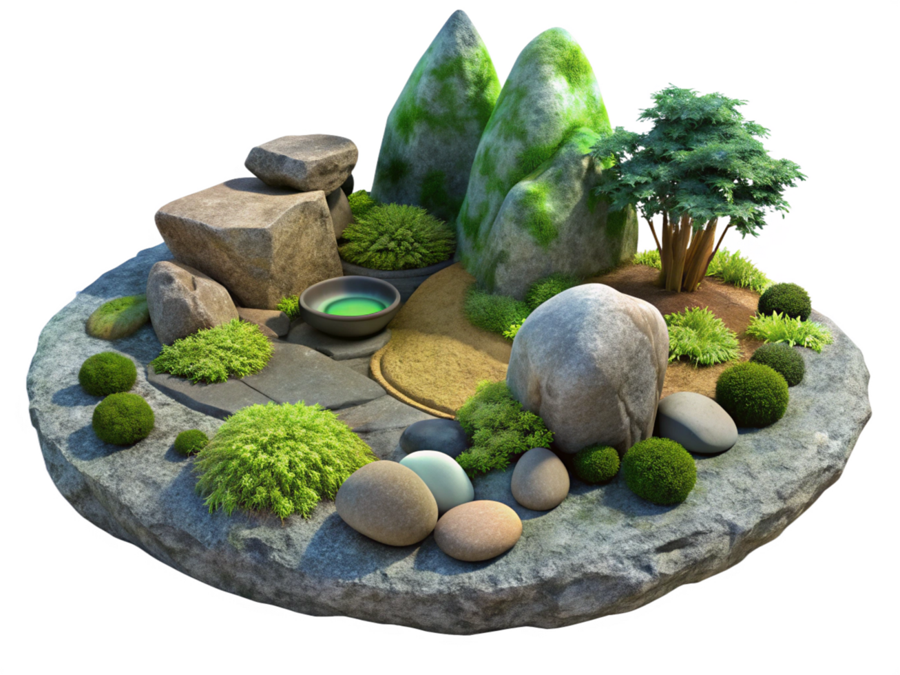 Tranquil Rock Pathways 3d Design png