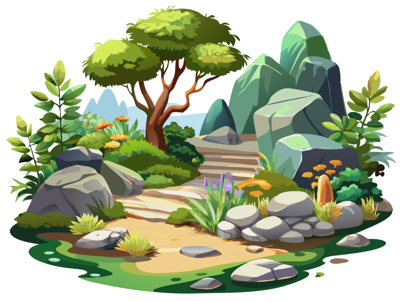 Stone Serenity in Nature Art png