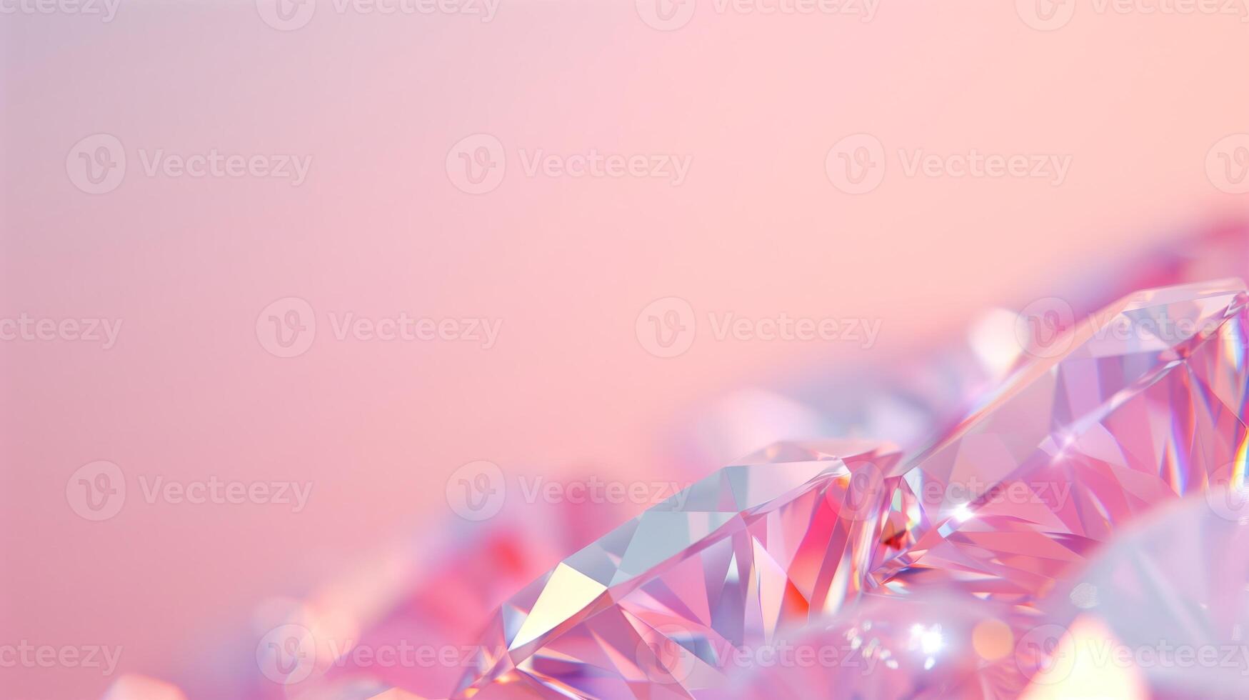 Radiant Pink and Purple Diamonds Under Soft Light Reflecting Pastel Tones in Abstract Background for Luxury and Glamour Concepts photo