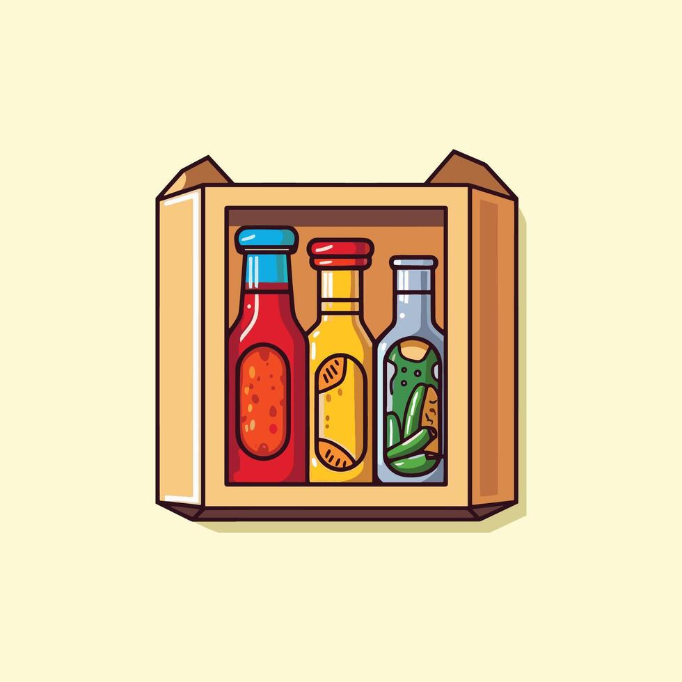 hot sauce sampler gift box clip art illustration vector