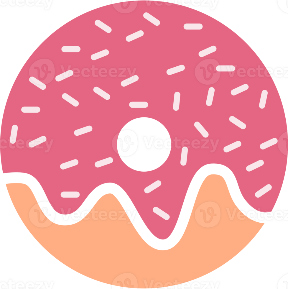 Donuts with strawberry glaze and topping png
