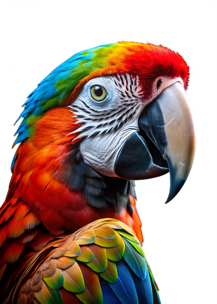 Parrot face isolated on transparent background png
