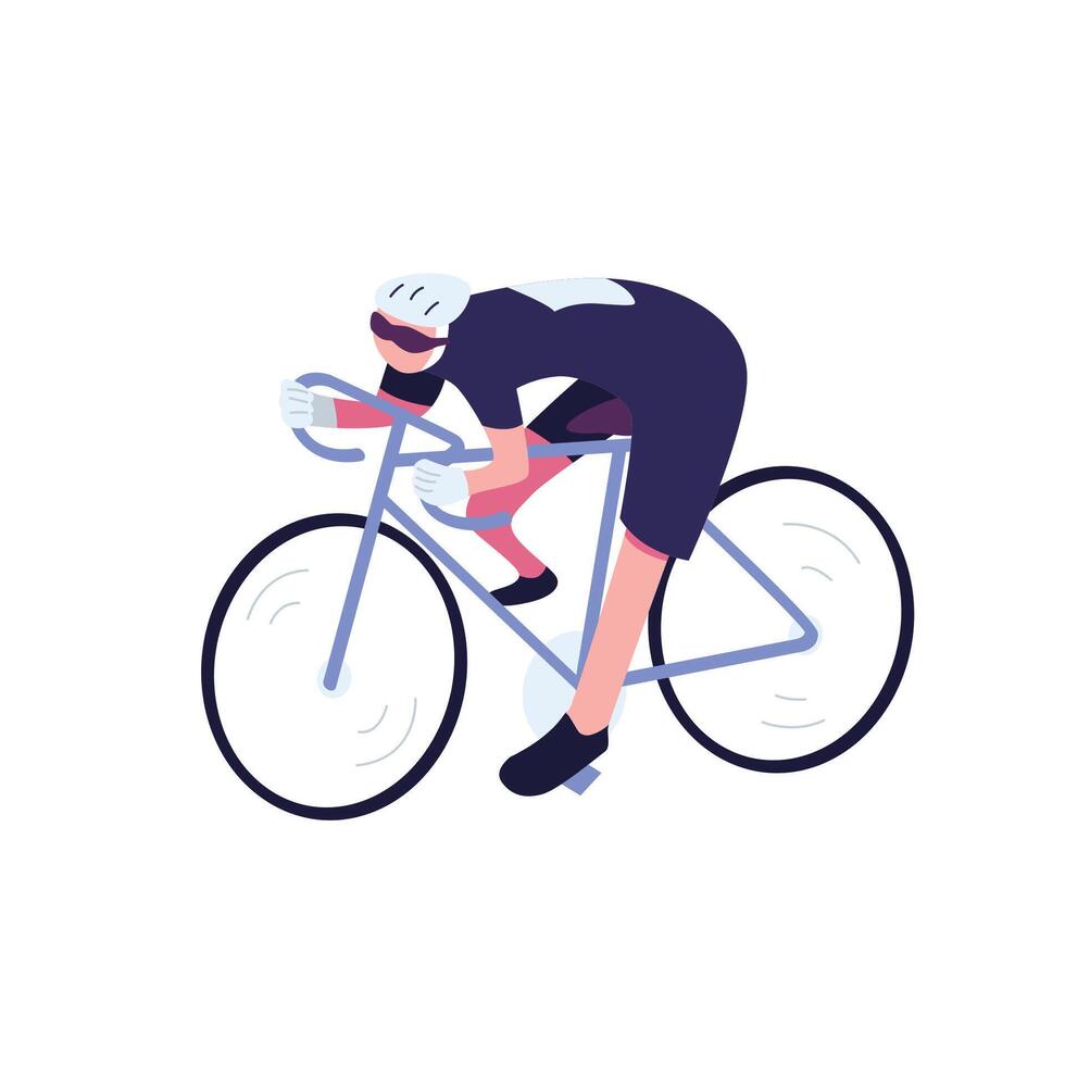 cycling racer flat style illustration design vector