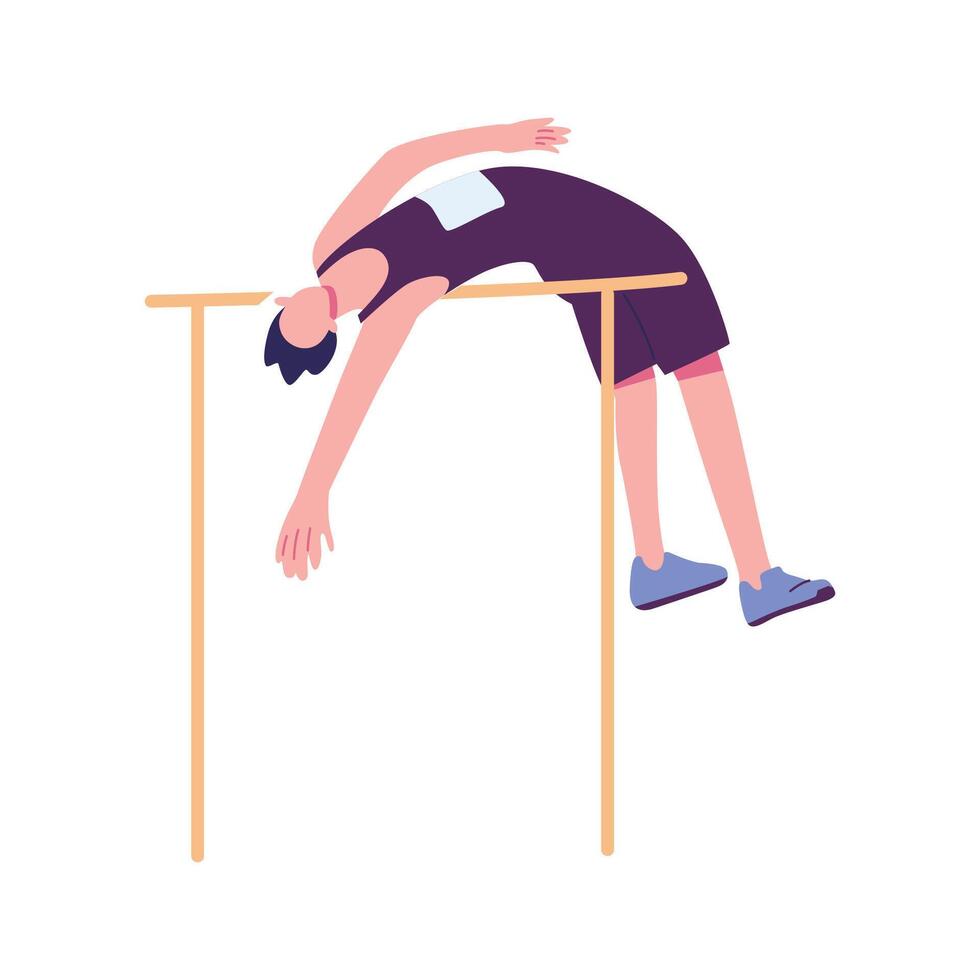 pole vault flat style illustration design vector