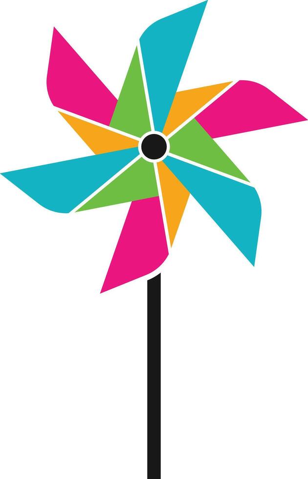 Spinning Paper Pinwheel Colorful Illustration vector