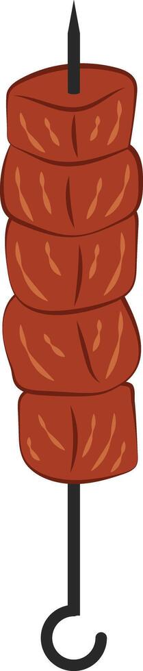 Grilled Meat, Beef Skewer Symbol Icon vector